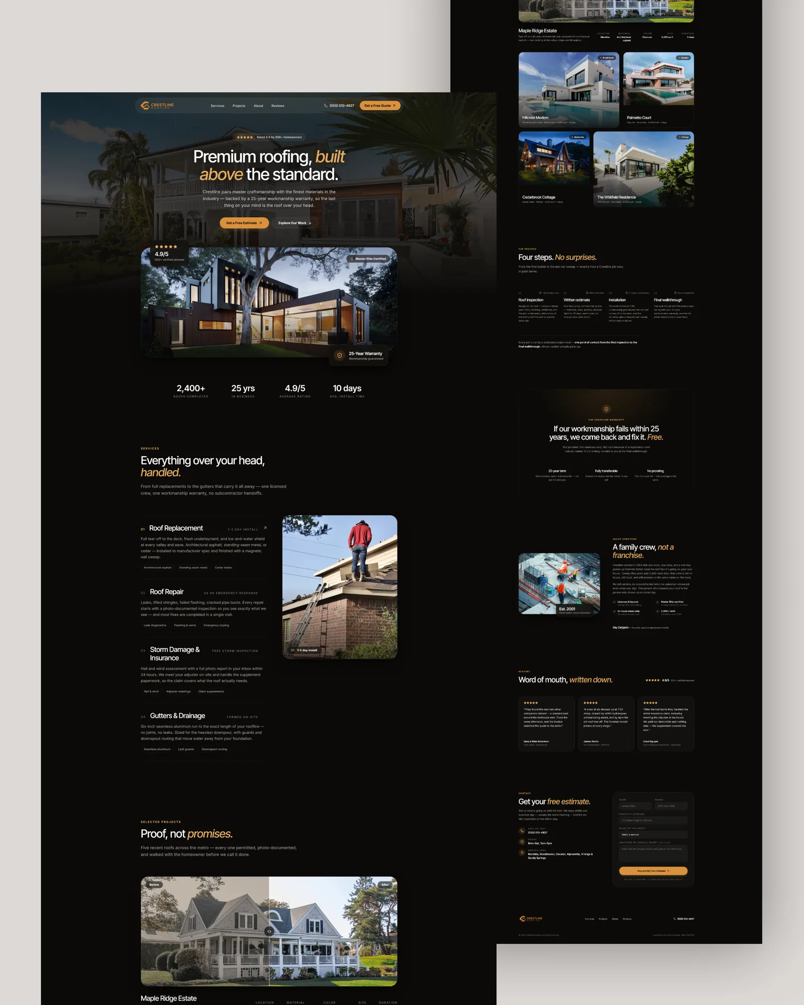 Crestline Roofing page view 1